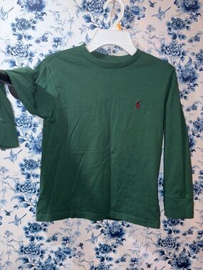 Ralph Lauren Dark Green Long-Sleeve Tee with Red Pony